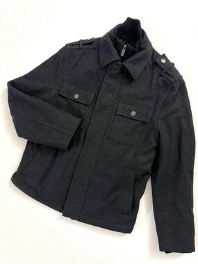 Michael Kors Men's Charcoal Grey Wool Bomber Jacket - Size S